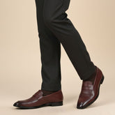 Hayes London | Windsor Penny Loafers – Brown Perforated Genuine Leather Men’s Shoes